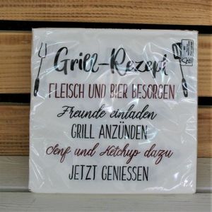 Servietten Grillrezept "Fleisch & Bier"