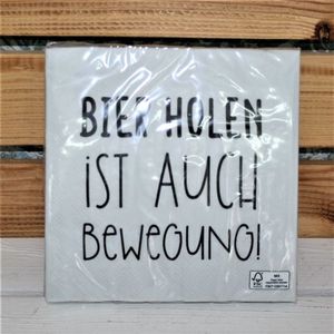 Servietten "Bier holen ist auch Bewegung"